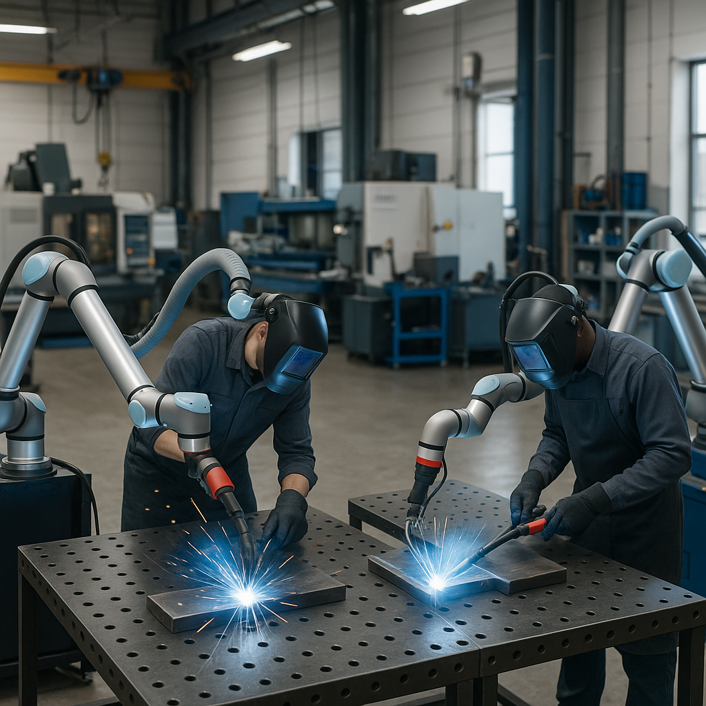 A modern metal fabrication shop floor featuring co
