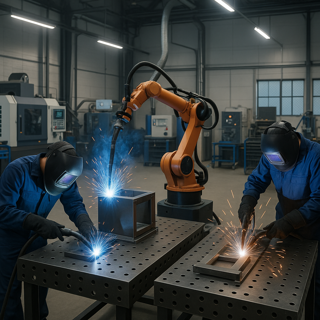 Modern metal fabrication shop floor showing advanc